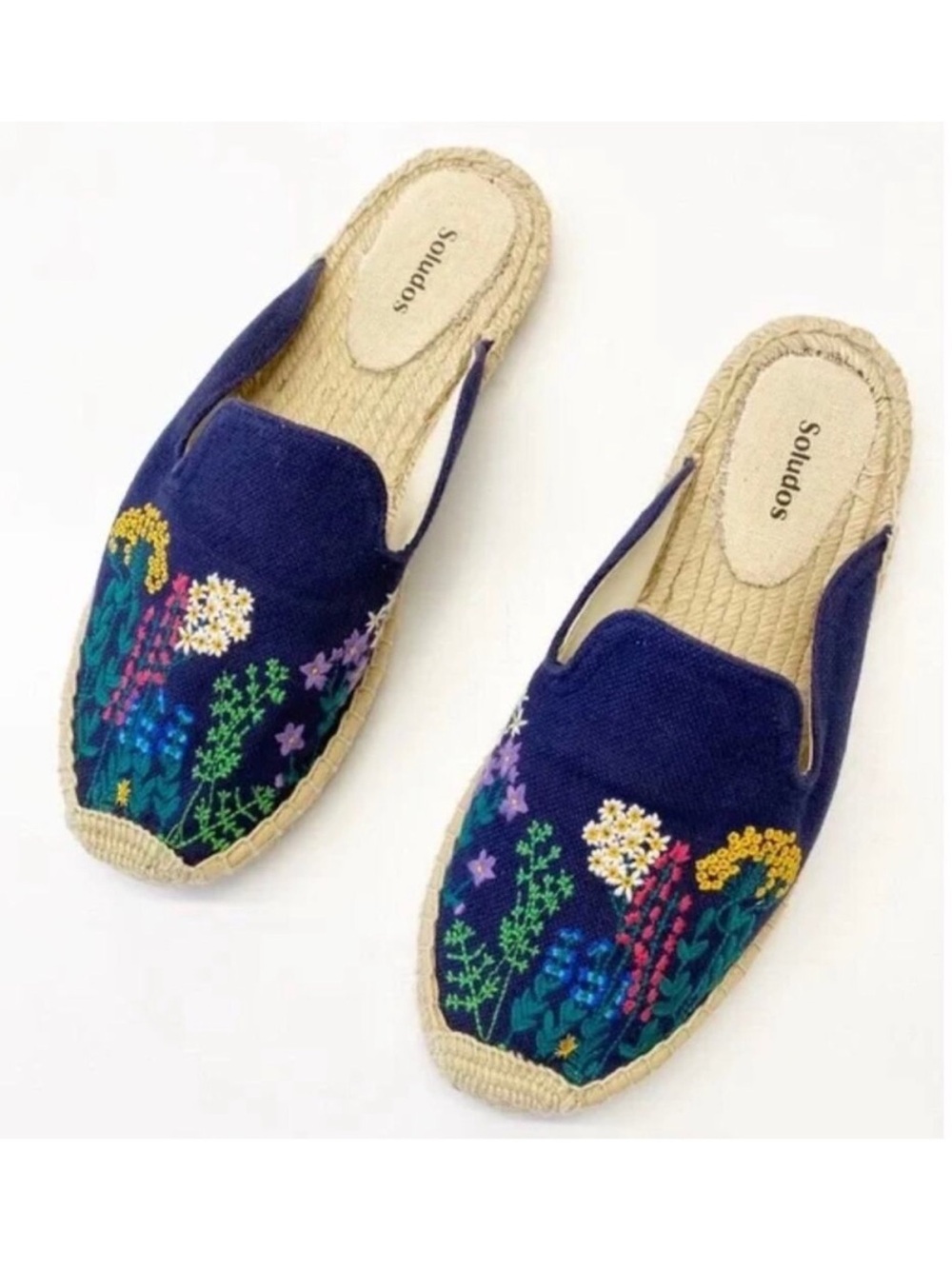 Soludos wildflower Embroidered Slip-On Mules Sz 6